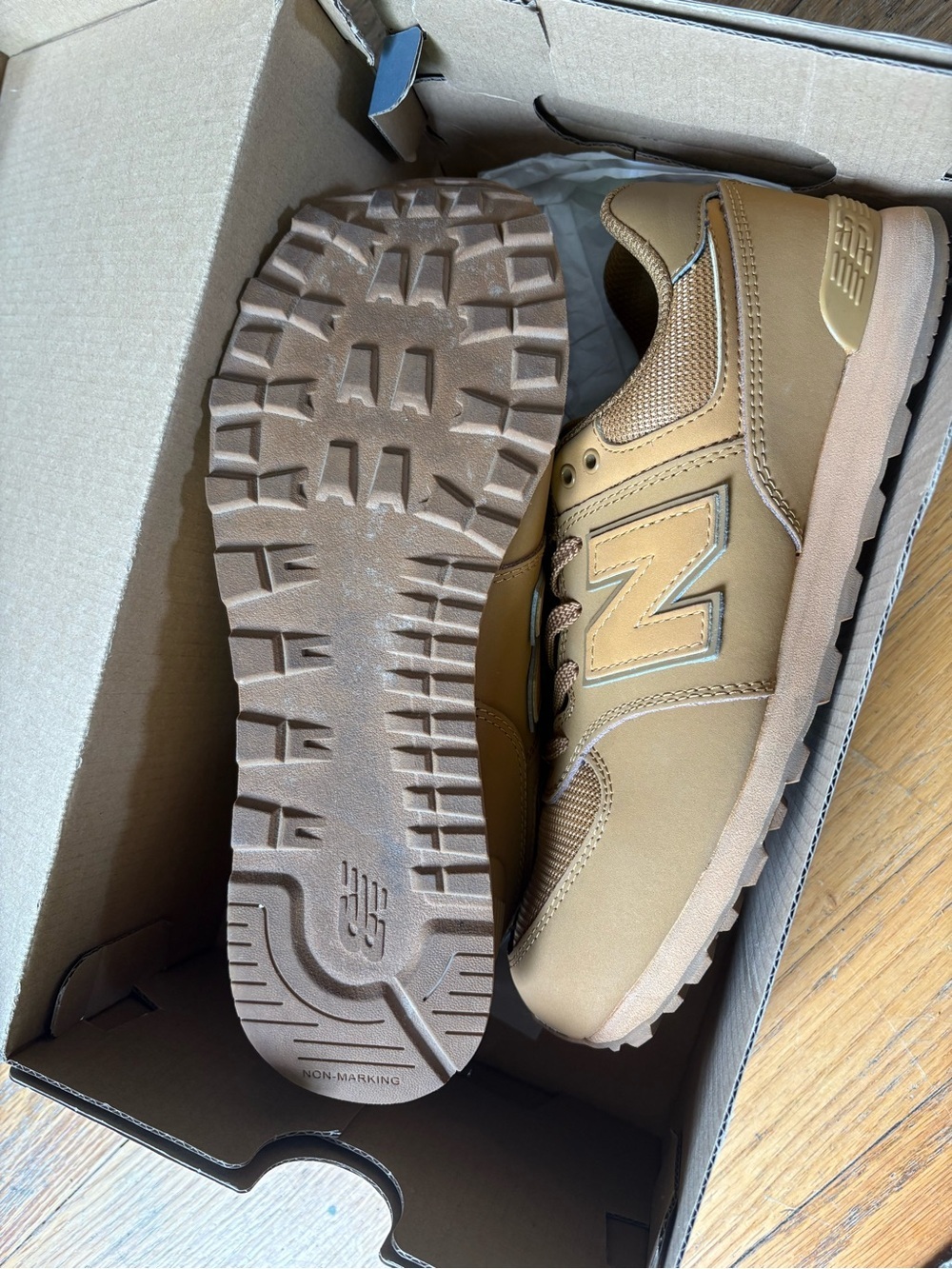 New Balance 574 in Wheat Brown - Picture 7 of 7